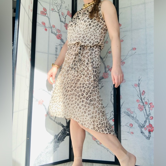 👗 Joie Genuine Silk Leopard Print Dress - Picture 6 of 14